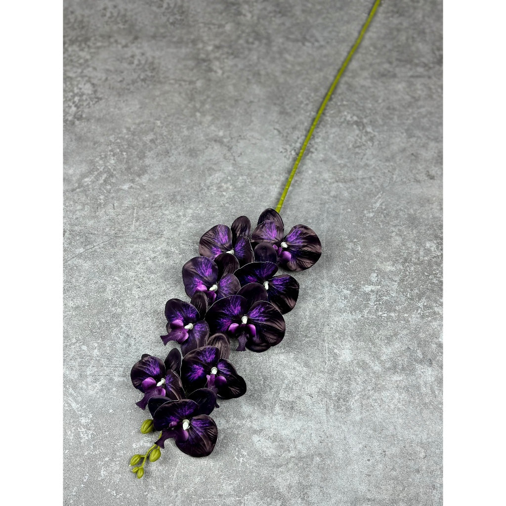 3D Orchid 105cm Bunga Anggrek Latex Premium Tebal Orchid Flower Real Touch 9 Kuntum Hiasan Dekorasi Palsu Plastik