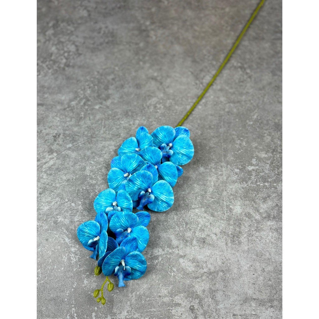 3D Orchid 105cm Bunga Anggrek Latex Premium Tebal Orchid Flower Real Touch 9 Kuntum Hiasan Dekorasi Palsu Plastik
