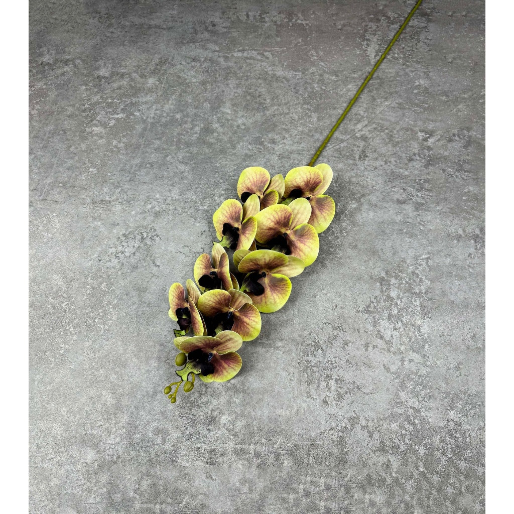 3D Orchid 105cm Bunga Anggrek Latex Premium Tebal Orchid Flower Real Touch 9 Kuntum Hiasan Dekorasi Palsu Plastik