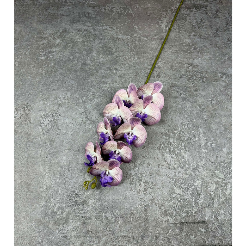 3D Orchid 105cm Bunga Anggrek Latex Premium Tebal Orchid Flower Real Touch 9 Kuntum Hiasan Dekorasi Palsu Plastik