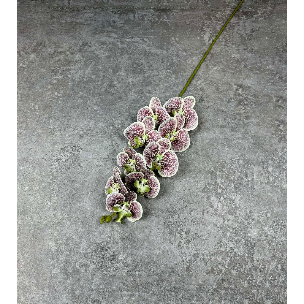 3D Orchid 105cm Bunga Anggrek Latex Premium Tebal Orchid Flower Real Touch 9 Kuntum Hiasan Dekorasi Palsu Plastik