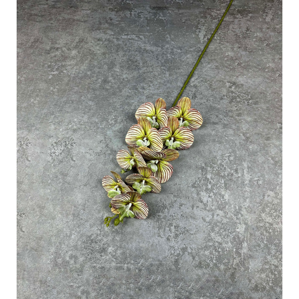 3D Orchid 105cm Bunga Anggrek Latex Premium Tebal Orchid Flower Real Touch 9 Kuntum Hiasan Dekorasi Palsu Plastik