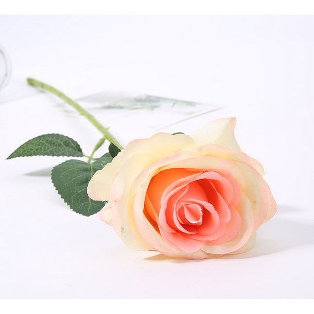 Bunga Mawar Tangkai Kain Wol Imitasi Tinggi Terbaru Artificial