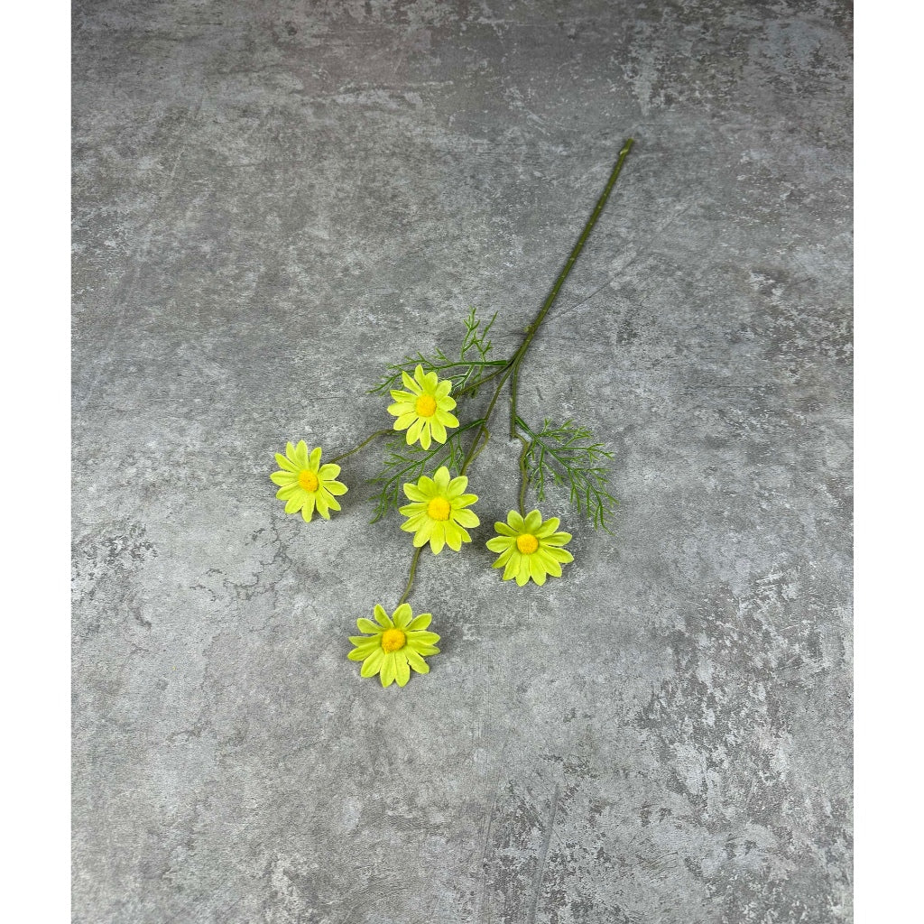 C12 ASTER 50cm Artificial Bunga Matahari Daisy 5 Bunga Palsu Plastik Buatan Imitasi Hias Dekor Buket Bouquet Rumah Pesta/Bunga Hias