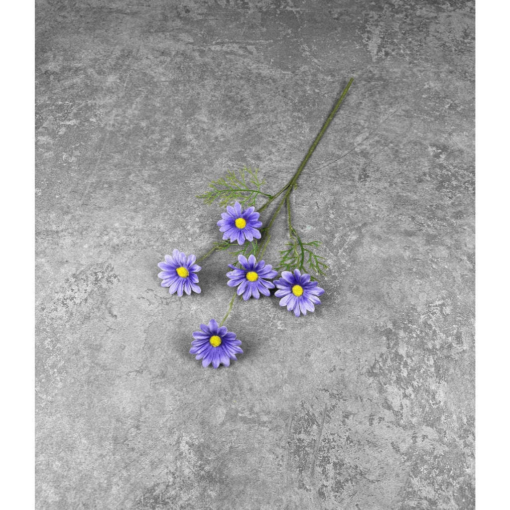 C12 ASTER 50cm Artificial Bunga Matahari Daisy 5 Bunga Palsu Plastik Buatan Imitasi Hias Dekor Buket Bouquet Rumah Pesta/Bunga Hias