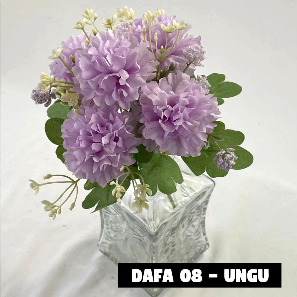 Bouquet bunga DAFA 08 5HEAD Artifisial Dekorasi