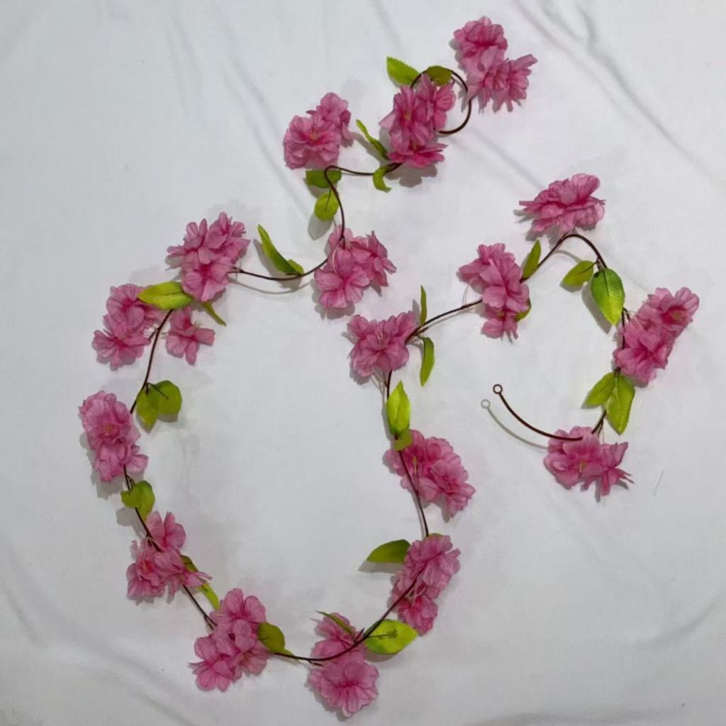 RBC05 17HD / 16Daun Sakura Cherry Blossom 2.1M Bunga Hias Rambat Plastik Dekorasi Dinding Rumah Acara Pernikahan Artificial