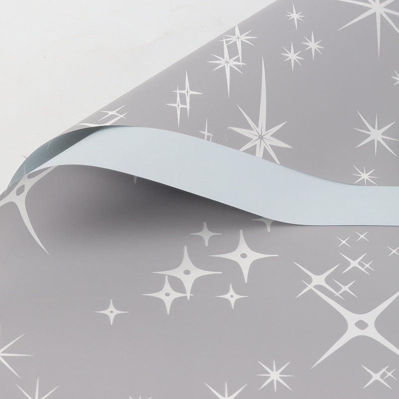 (5 LEMBAR) - FL16 STAR Kertas Bunga Paper Buket Motif Bintang Sparkling Florist Cellophane
