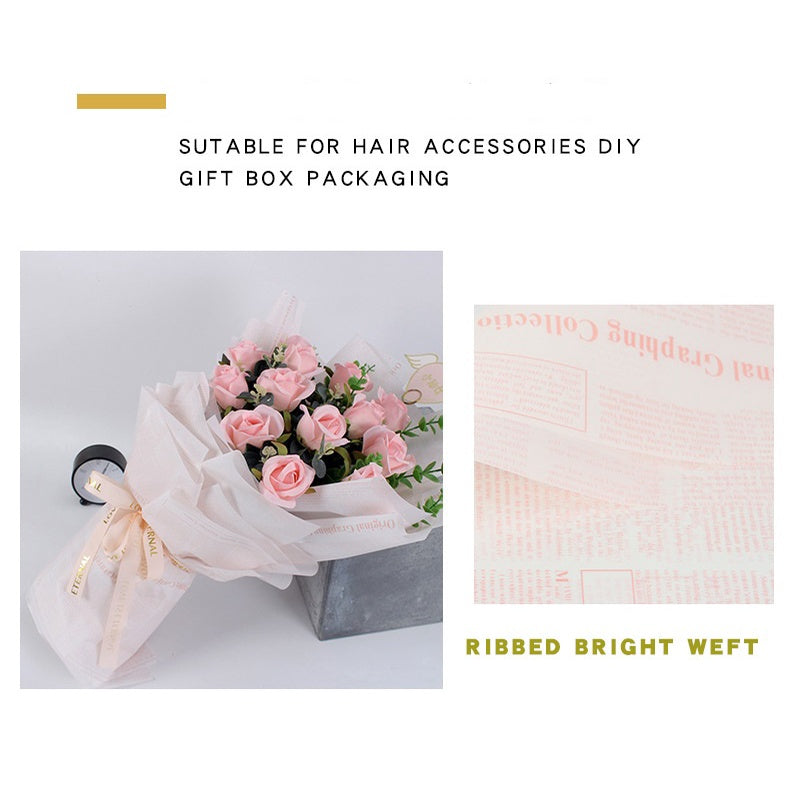 (5 LEMBAR) - FL10 VINTAGE Craft Paper Kertas Bunga Buket Motif Koran Bunga Florist Cellophane