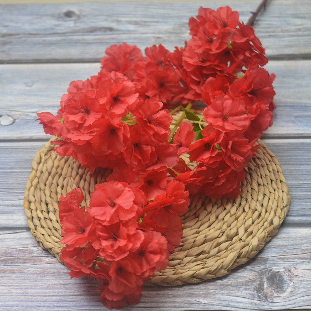 SAKU02 100cm BLOSSOM 4 Cabang Dengan Daun Bunga Sakura / Cherry Blossom Bunga Sakura Palsu Artifisial