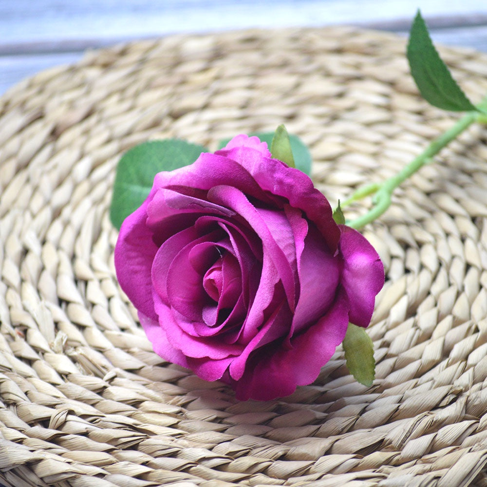 M02 ROSTEN Diameter 10cm Bahan Bludru Bunga Mawar / Bunga Mawar Artificial Palsu