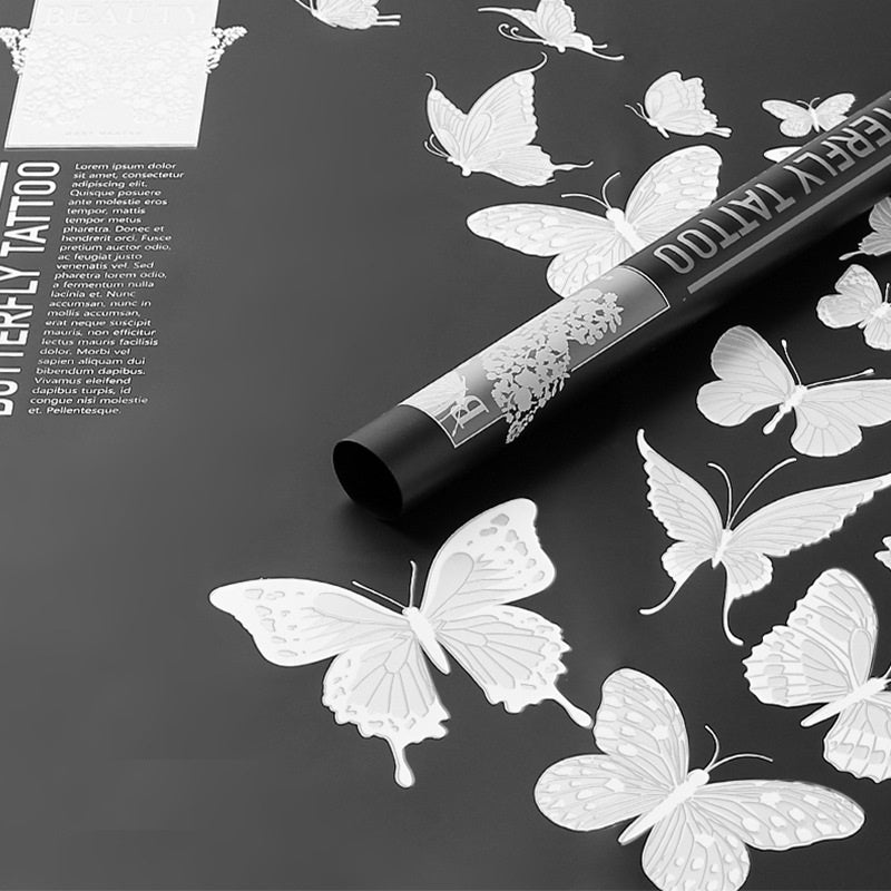 (5 LEMBAR) - FL12 BUTTERFLY DANCE Kertas Bunga Paper Buket Motif Kupu-kupu Modern Florist Cellophane