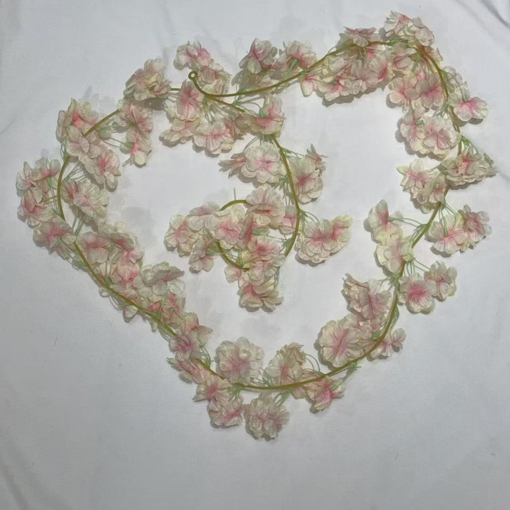 RBC07 46HD Sakura Cherry Blossom 1.8M Bunga Hias Rambat Plastik Dekorasi Dinding Rumah Acara Pernikahan Artificial
