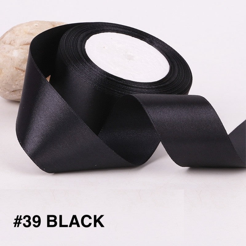 PTA8 SATIN Pita Satin Roll Motif Setangan Satin dan Transparan Modern Pita Kado 4cm/Pita Dekorasi Buket