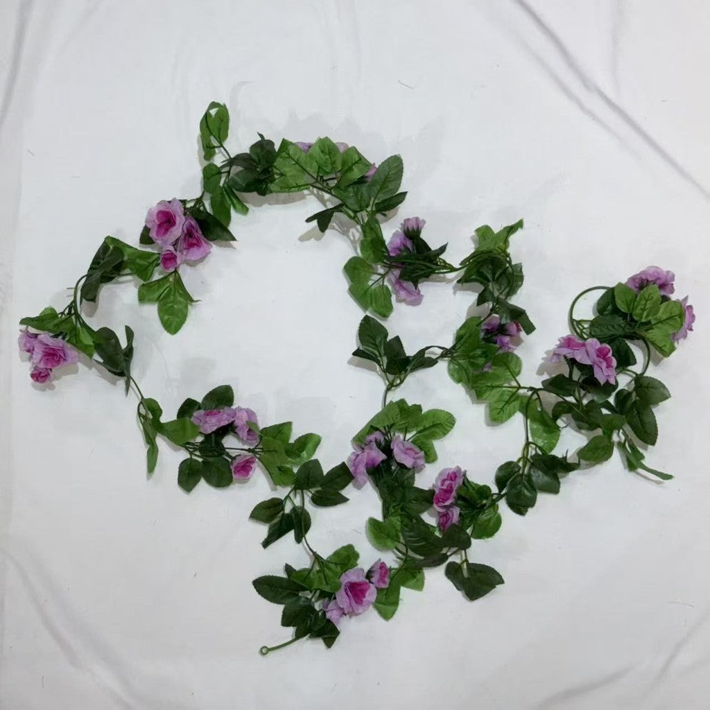 RB02 33HD ROSE / 33Daun 2.2M Bunga Hias Mawar Rambat Plastik Dekorasi Dinding Rumah Acara Pernikahan Artificial