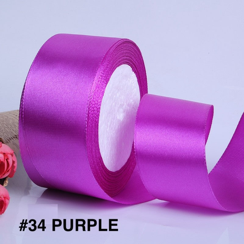 PTA8 SATIN Pita Satin Roll Motif Setangan Satin dan Transparan Modern Pita Kado 4cm/Pita Dekorasi Buket