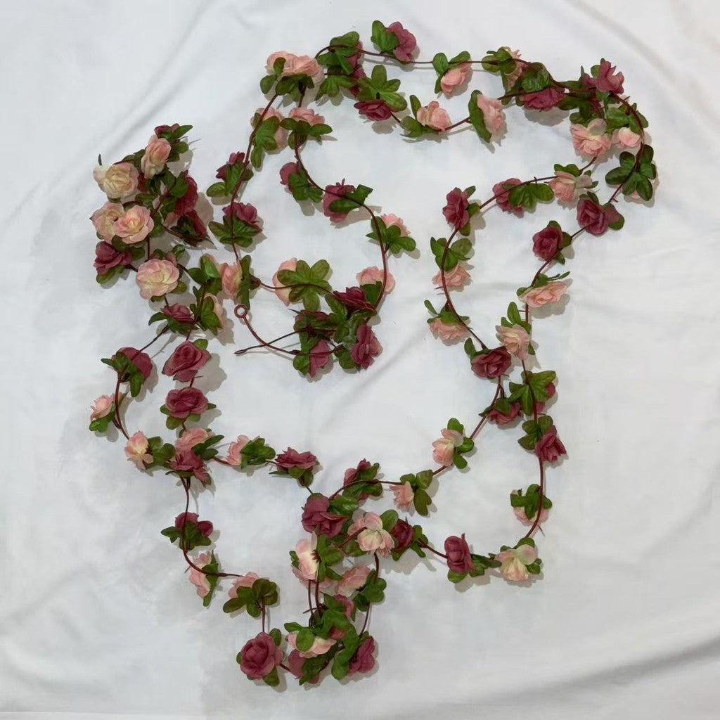 RB03 45HD ROSE 2.2M Bunga Hias Mawar Rambat Plastik Dekorasi Dinding Rumah Acara Pernikahan Artificial