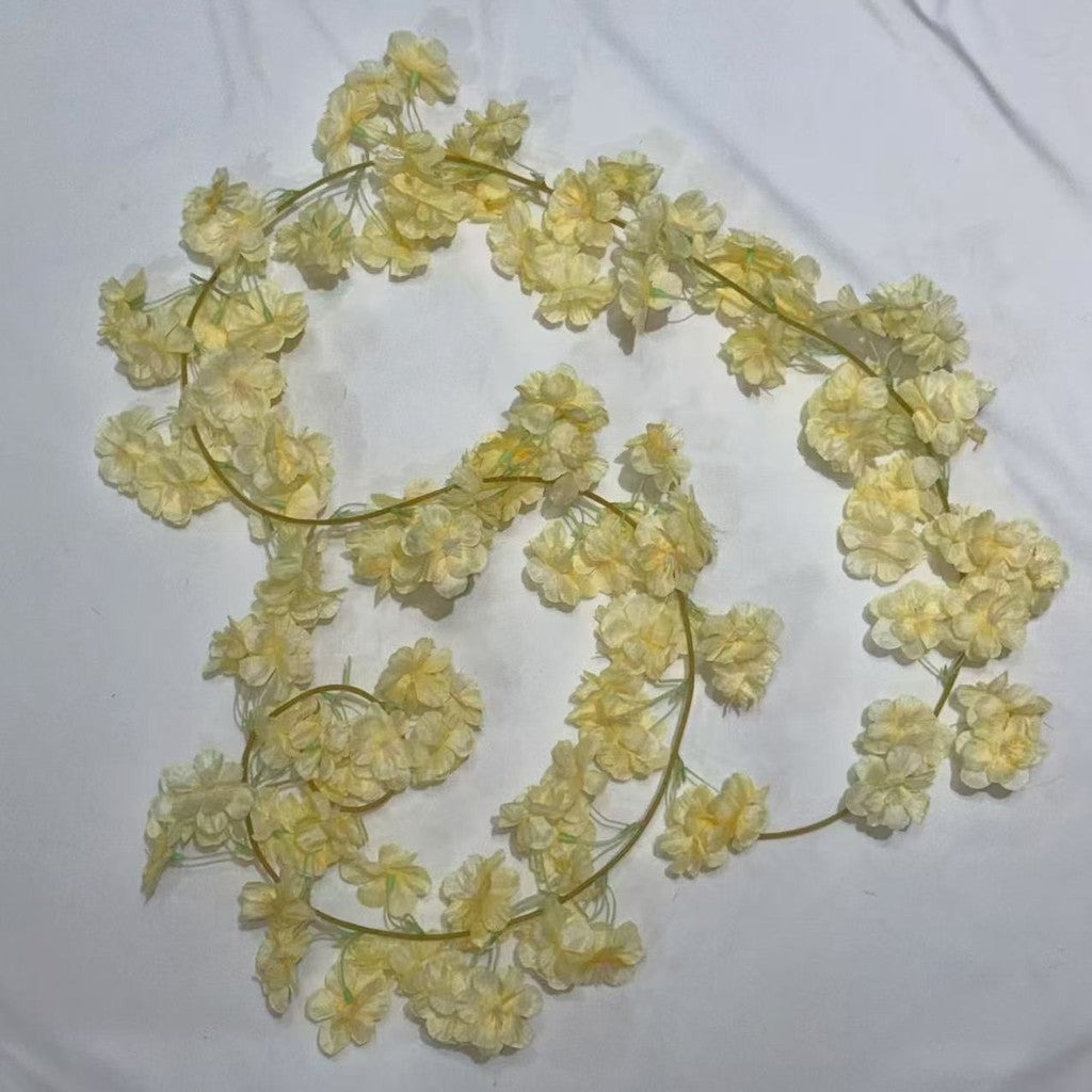 RBC07 46HD Sakura Cherry Blossom 1.8M Bunga Hias Rambat Plastik Dekorasi Dinding Rumah Acara Pernikahan Artificial