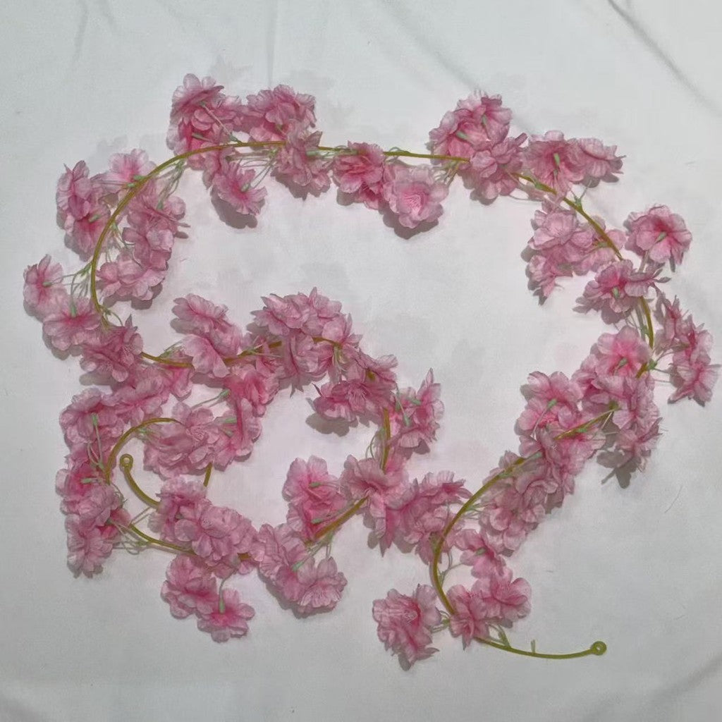 RBC07 46HD Sakura Cherry Blossom 1.8M Bunga Hias Rambat Plastik Dekorasi Dinding Rumah Acara Pernikahan Artificial