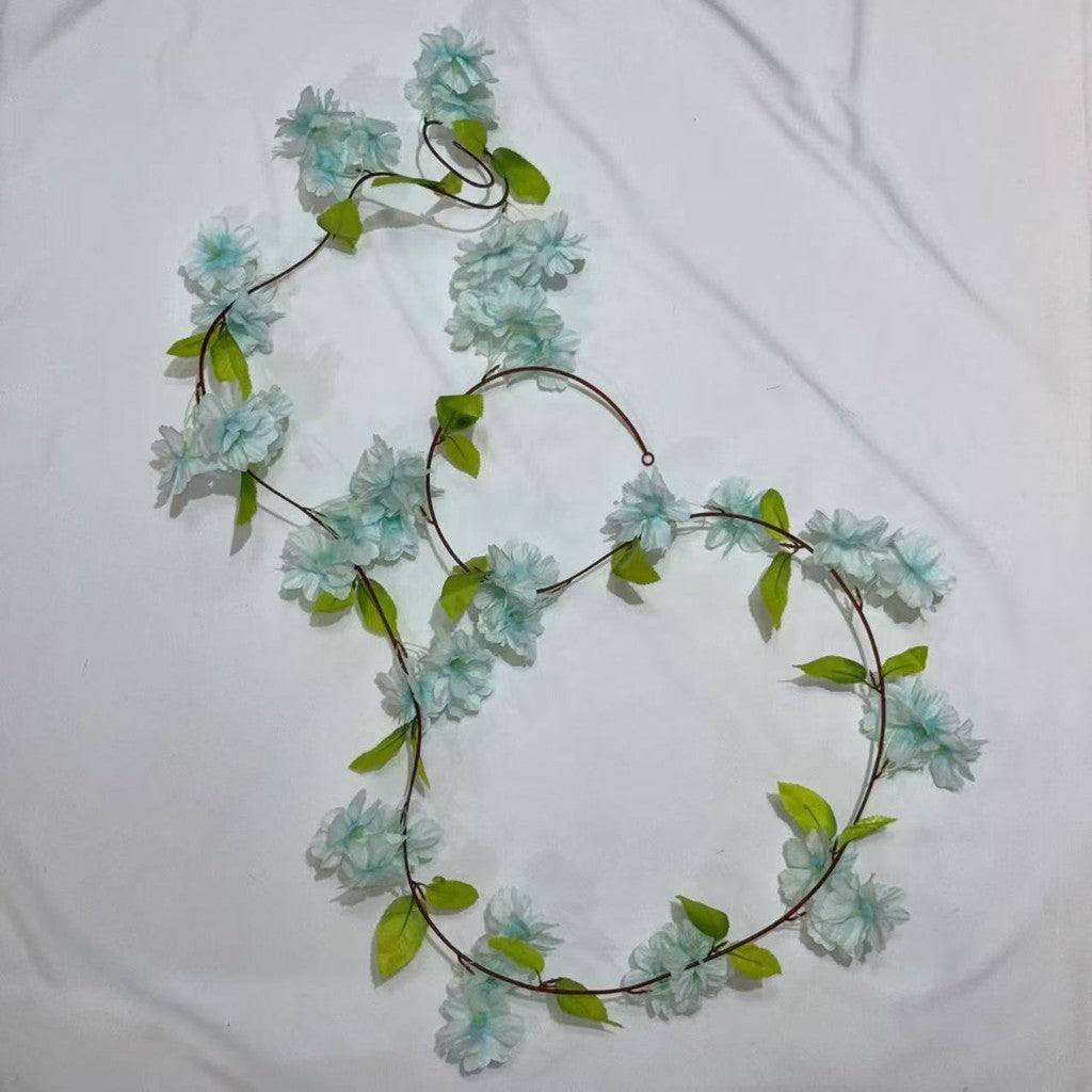 RBC05 17HD / 16Daun Sakura Cherry Blossom 2.1M Bunga Hias Rambat Plastik Dekorasi Dinding Rumah Acara Pernikahan Artificial