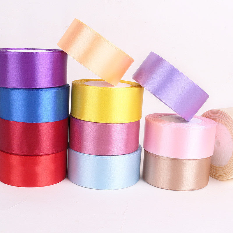 PTA8 SATIN Pita Satin Roll Motif Setangan Satin dan Transparan Modern Pita Kado 4cm/Pita Dekorasi Buket