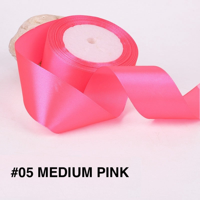 PTA8 SATIN Pita Satin Roll Motif Setangan Satin dan Transparan Modern Pita Kado 4cm/Pita Dekorasi Buket