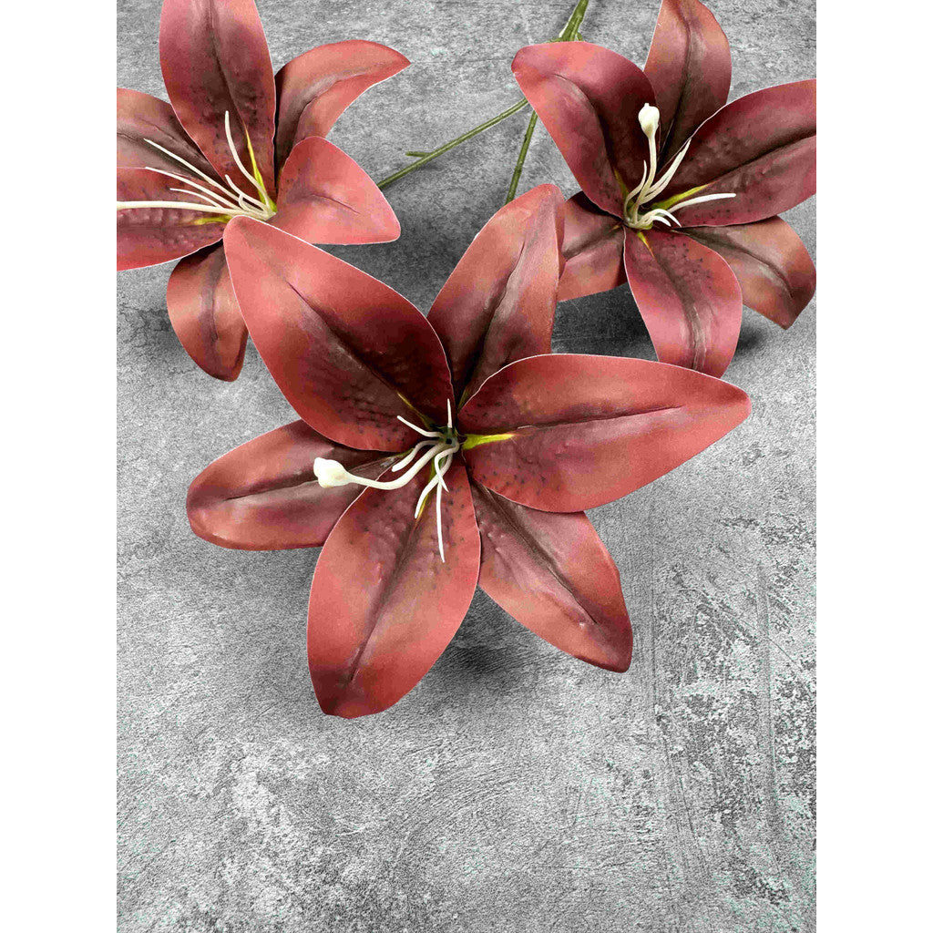 C87 HETTY (x3) Bunga Lily Flower tape 65CM ARTIFICIAL BUNGA DEKORASI HIAS RUANGAN RUMAH KANTOR STUDIO