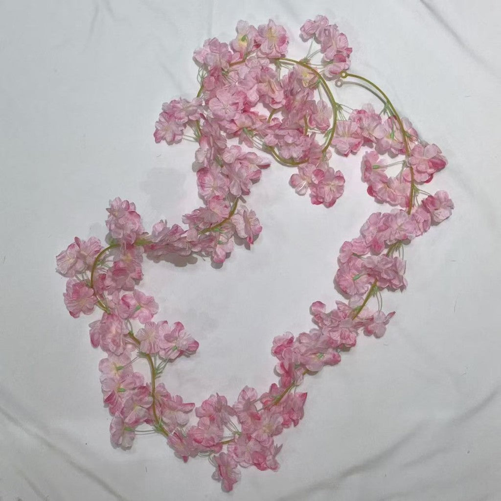 RBC07 46HD Sakura Cherry Blossom 1.8M Bunga Hias Rambat Plastik Dekorasi Dinding Rumah Acara Pernikahan Artificial