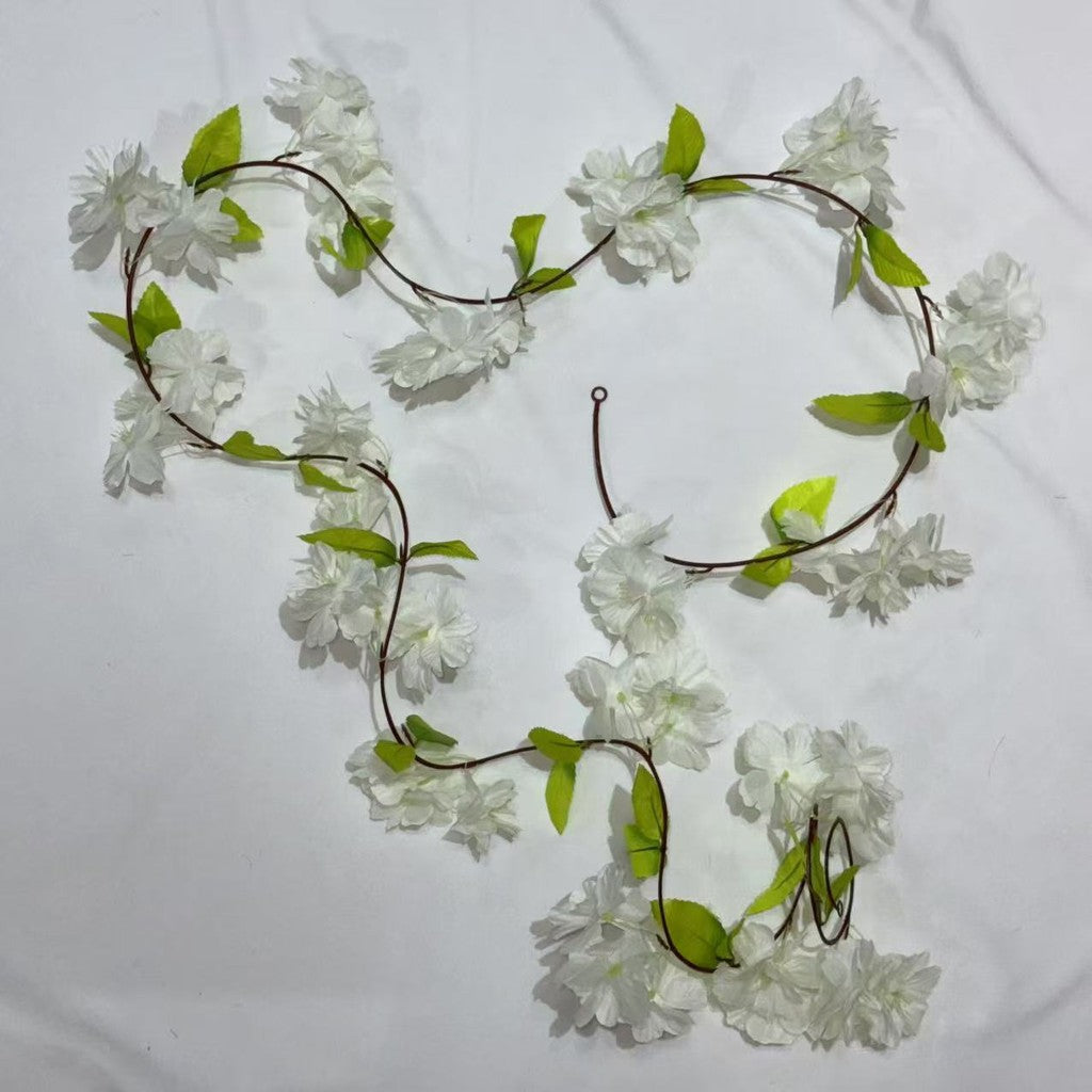 RBC05 17HD / 16Daun Sakura Cherry Blossom 2.1M Bunga Hias Rambat Plastik Dekorasi Dinding Rumah Acara Pernikahan Artificial