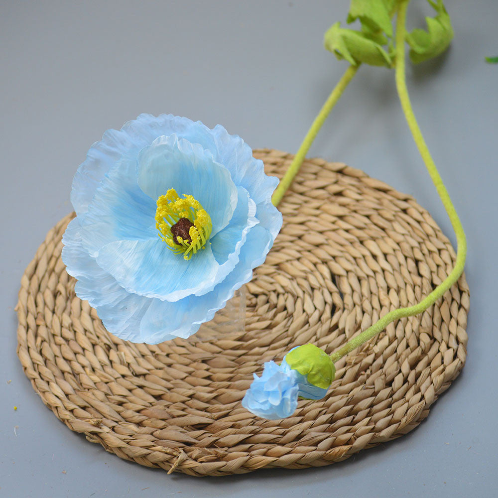 C22 BIGPOPP BUNGA POPPY 105CM ARTIFICIAL BUAH DEKORASI HIAS RUANGAN RUMAH KANTOR STUDIO