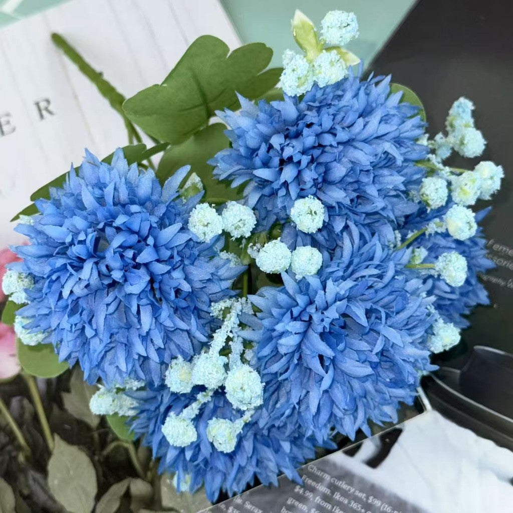 Bouquet bunga BKT 1028 TOU (x5) 5Cbg Bunga POMPOM Artifisial Dekorasi Hiasan Seserahan Buket Palsu