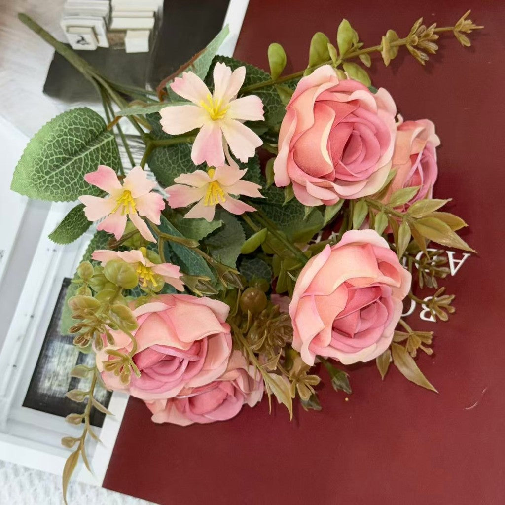 Bouquet bunga BKT 1031 WAWA (x6) 7Cbg Bunga Mawar Artifisial Dekorasi Hiasan Seserahan Buket Palsu