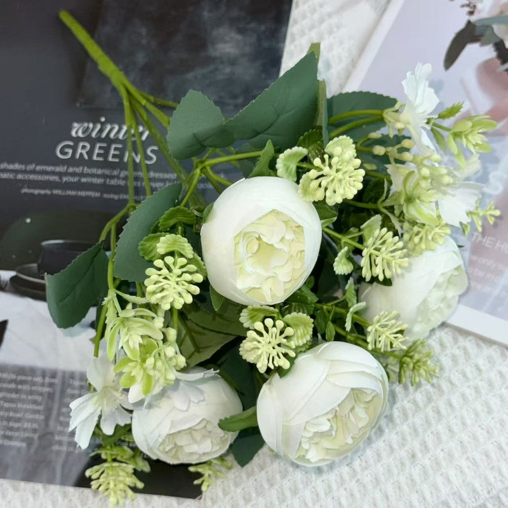 Bouquet bunga BKT 1027 XIYA 7Cbg Bunga ROSE Artifisial Dekorasi Hiasan Seserahan Buket Palsu