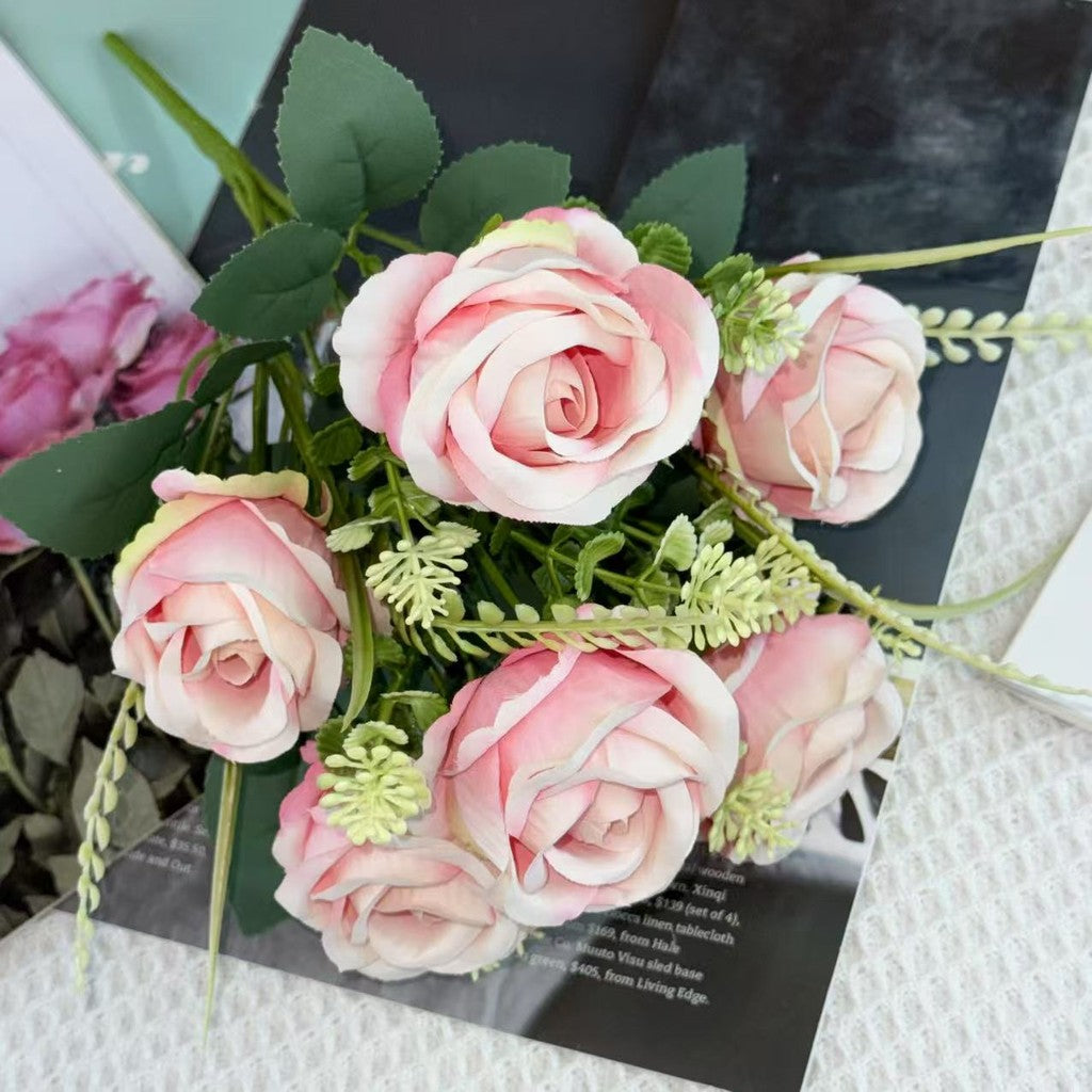 Bouquet bunga BKT 1029 RICH (x6) 6Cbg Bunga Mawar Artifisial Dekorasi Hiasan Seserahan Buket Palsu