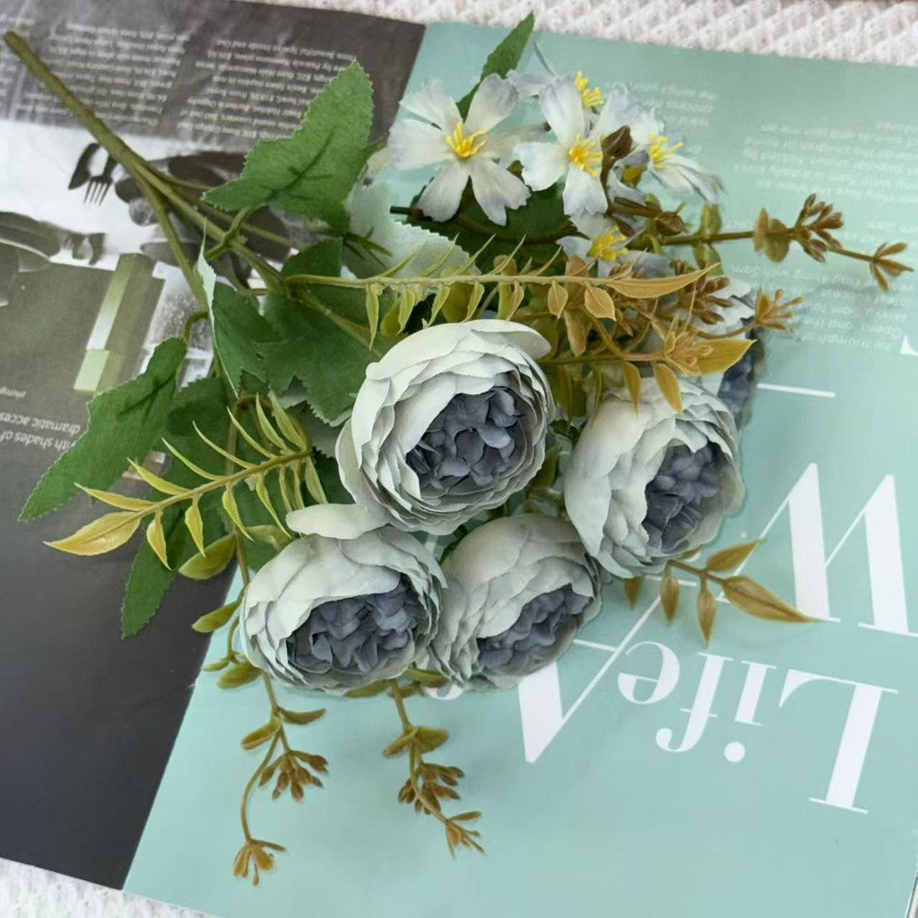Bouquet bunga BKT 1030 PEGUGU (x5) 7Cbg Bunga Peony Artifisial Dekorasi Hiasan Seserahan Buket Palsu