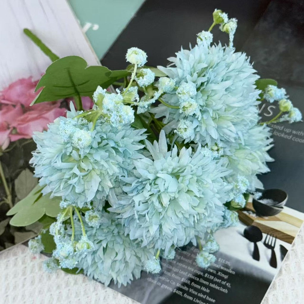 Bouquet bunga BKT 1028 TOU (x5) 5Cbg Bunga POMPOM Artifisial Dekorasi Hiasan Seserahan Buket Palsu