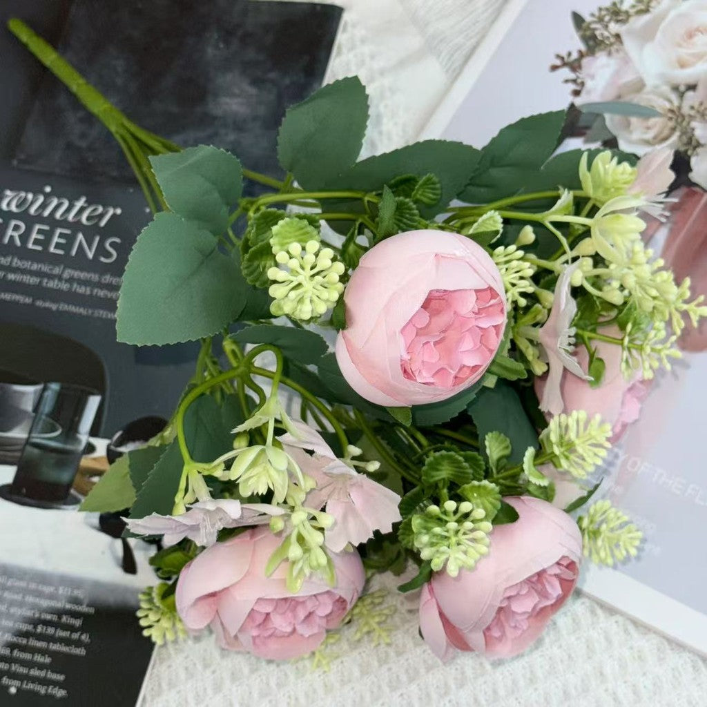 Bouquet bunga BKT 1027 XIYA 7Cbg Bunga ROSE Artifisial Dekorasi Hiasan Seserahan Buket Palsu