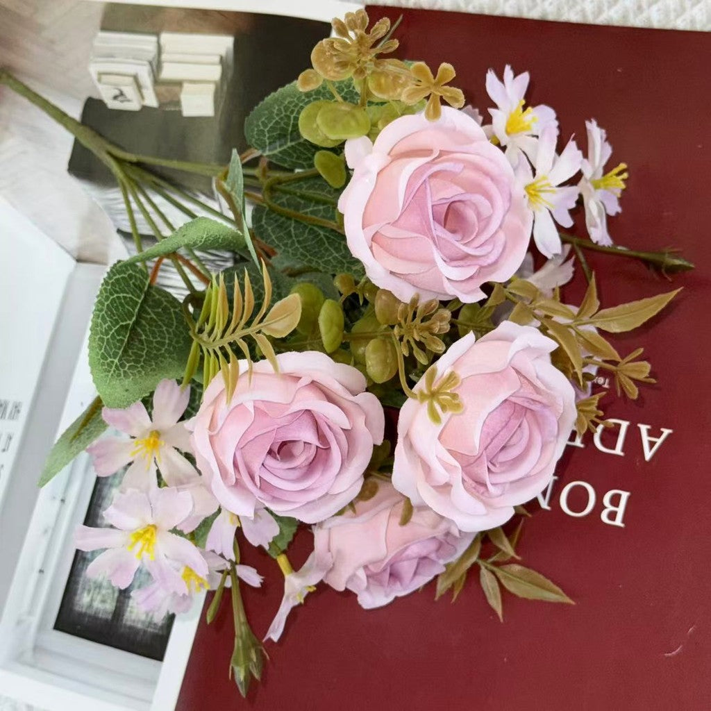 Bouquet bunga BKT 1031 WAWA (x6) 7Cbg Bunga Mawar Artifisial Dekorasi Hiasan Seserahan Buket Palsu