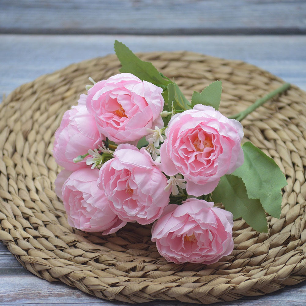 Bouquet bunga P96 NAMPEO Mawar Peony Enam Kepala Kombinasi Hydra Flower Dekorasi Ruangan