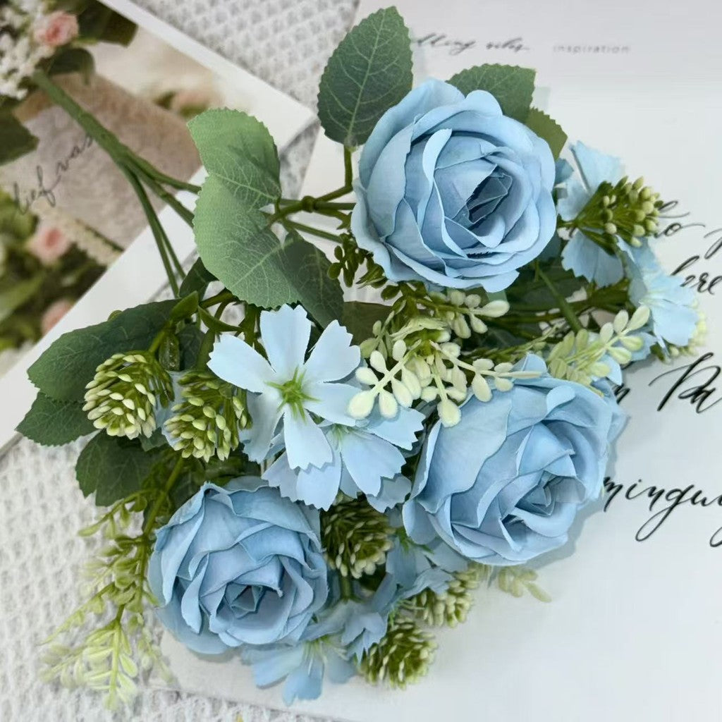 Bouquet bunga BKT 1019 MILO 7Cbg Bunga Mawar Artifisial Dekorasi Hiasan Seserahan Buket Palsu