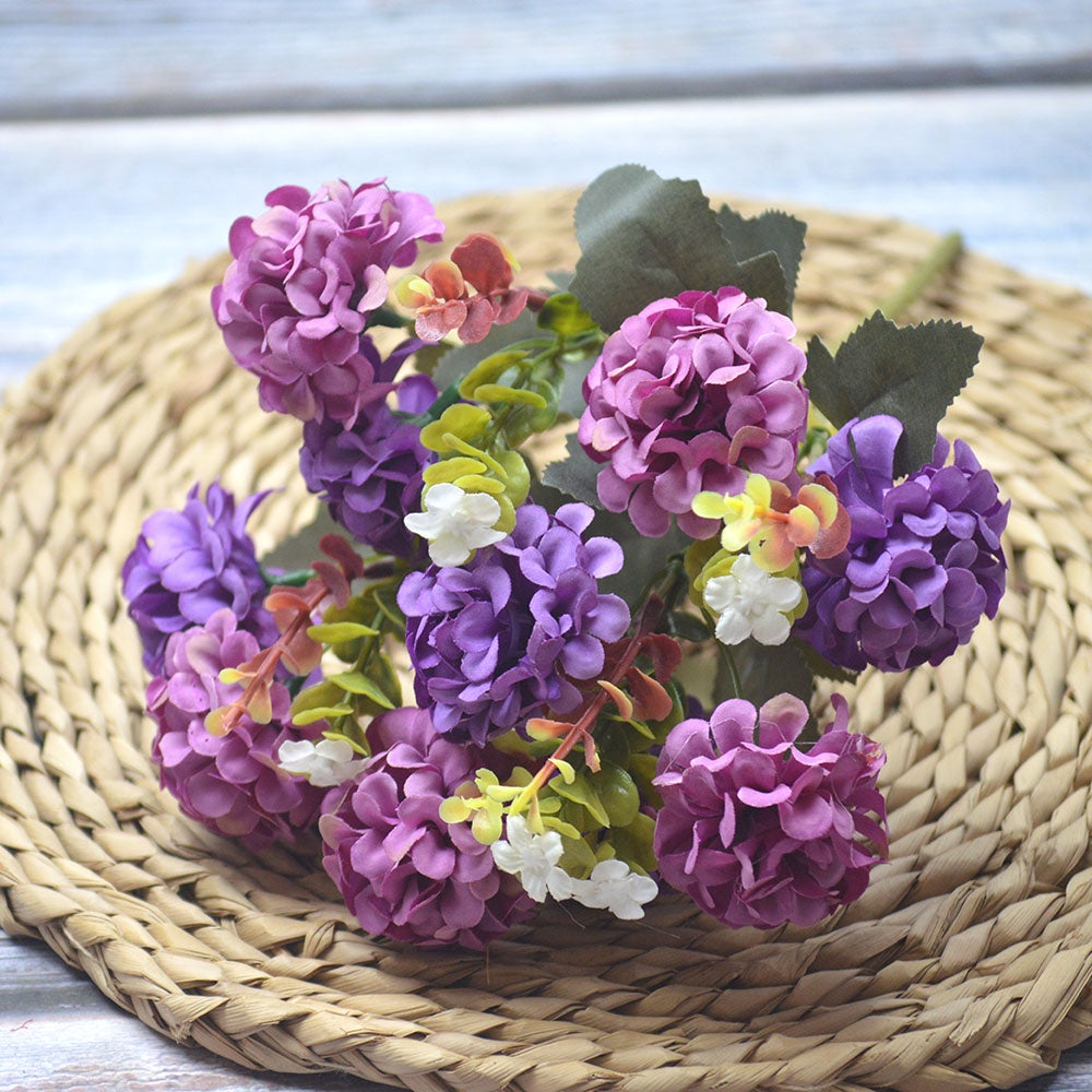 Bouquet bunga P91 TENTEN Krisan Bola Hydra Artifisial Flower Dekorasi Ruangan