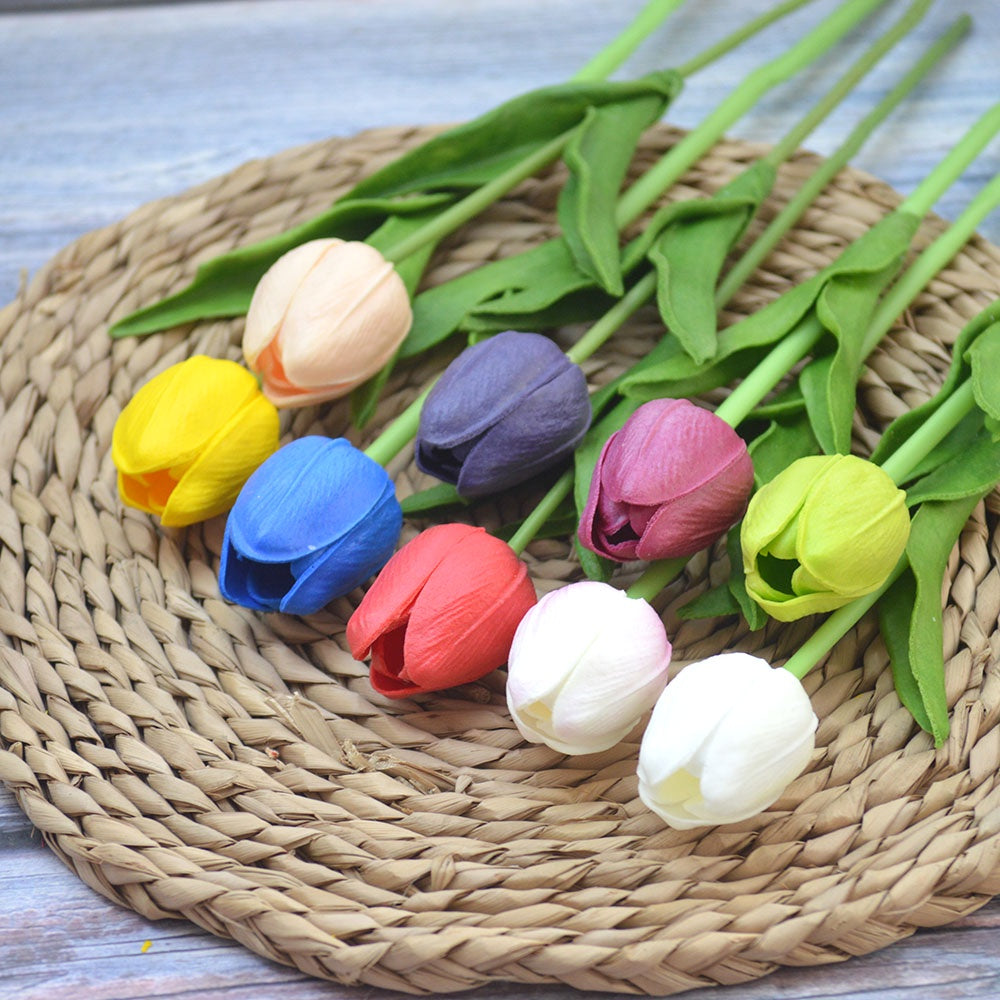 Bunga T1 Tulip 1 Kuntum Bahan Latex Bunga Palsu Plastik Edelweis Hias Artificial