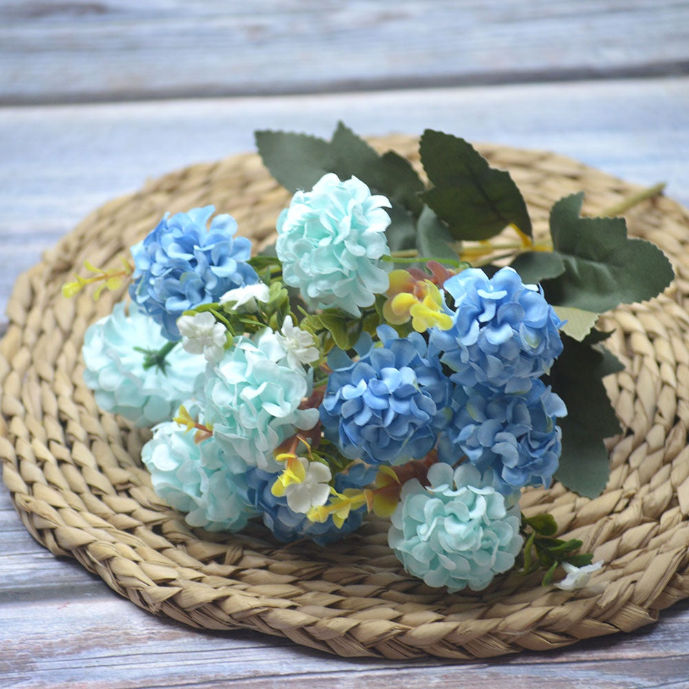 Bouquet bunga P91 TENTEN Krisan Bola Hydra Artifisial Flower Dekorasi Ruangan