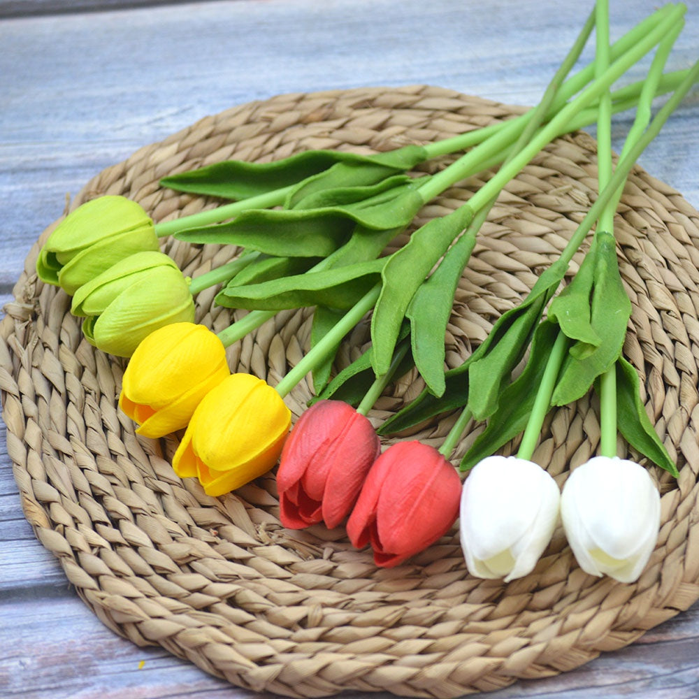 Bunga T1 Tulip 1 Kuntum Bahan Latex Bunga Palsu Plastik Edelweis Hias Artificial