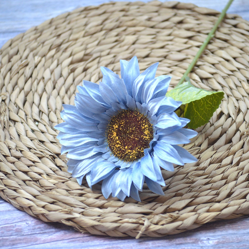 KANIGARA 50cm Artificial Bunga Matahari 1 Cabang Bunga Palsu Plastik Buatan Imitasi Hias Dekor Buket Bouquet Rumah Pesta/Bunga Hias