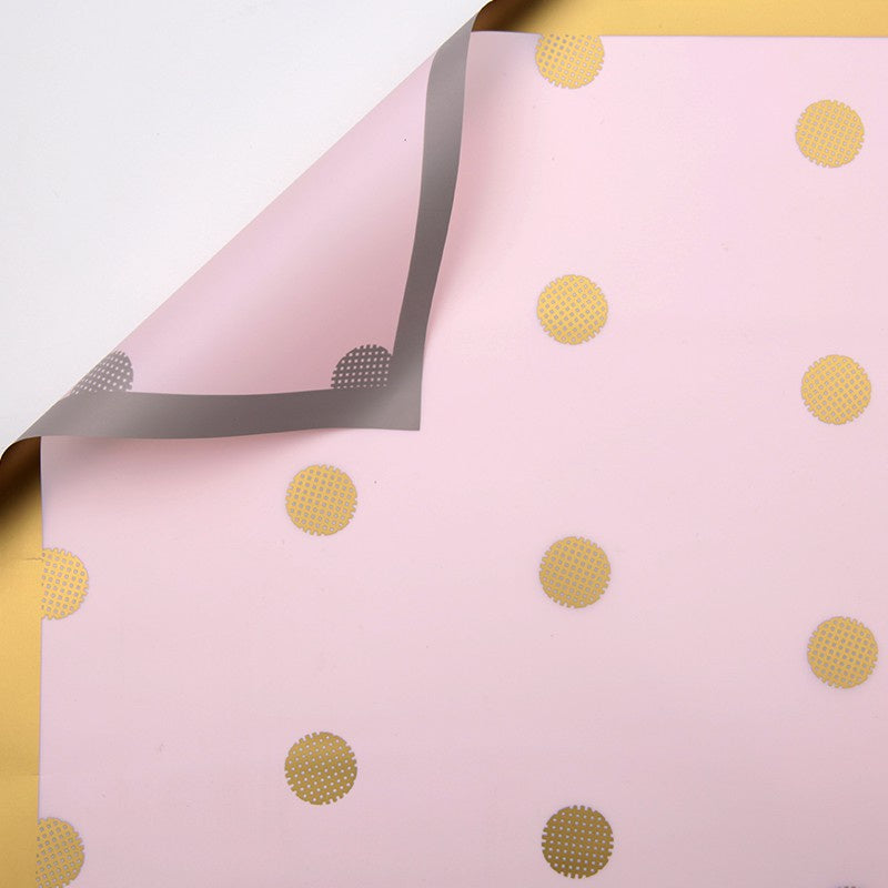 (5 LEMBAR) - FL29 DOTLIS Kertas Bunga Paper Buket Motif Polkadot List Transparan Florist Kado Cellophane