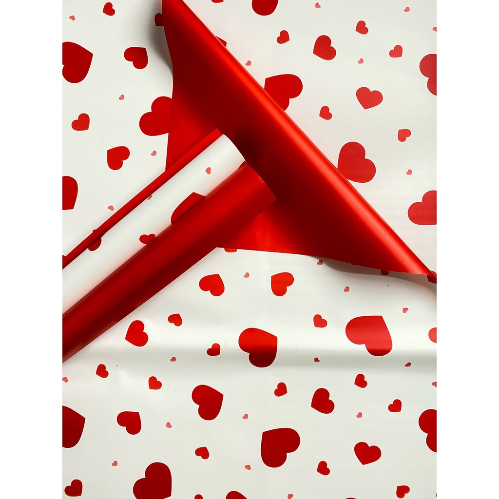 FL43 HEART Kertas Bunga Paper Buket Motif Cellophane