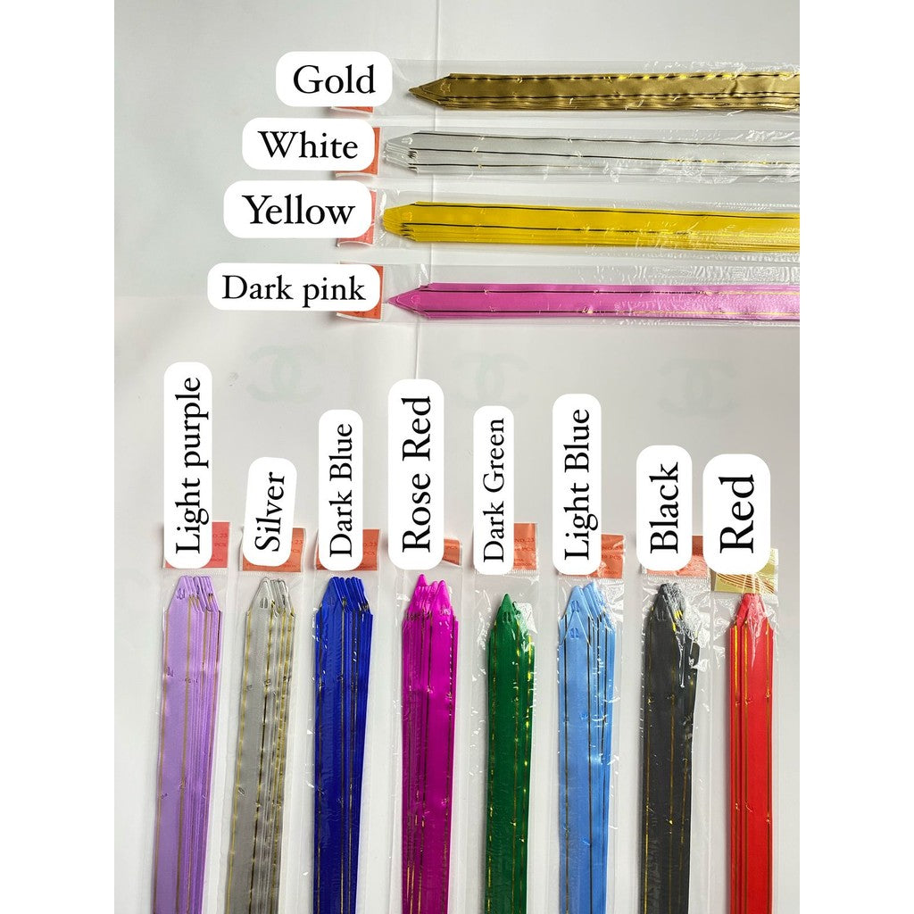 (1pack) Pita Tarik Motif / Pita Serut Motif Garis Lis Emas isi 10pcs Dekorasi