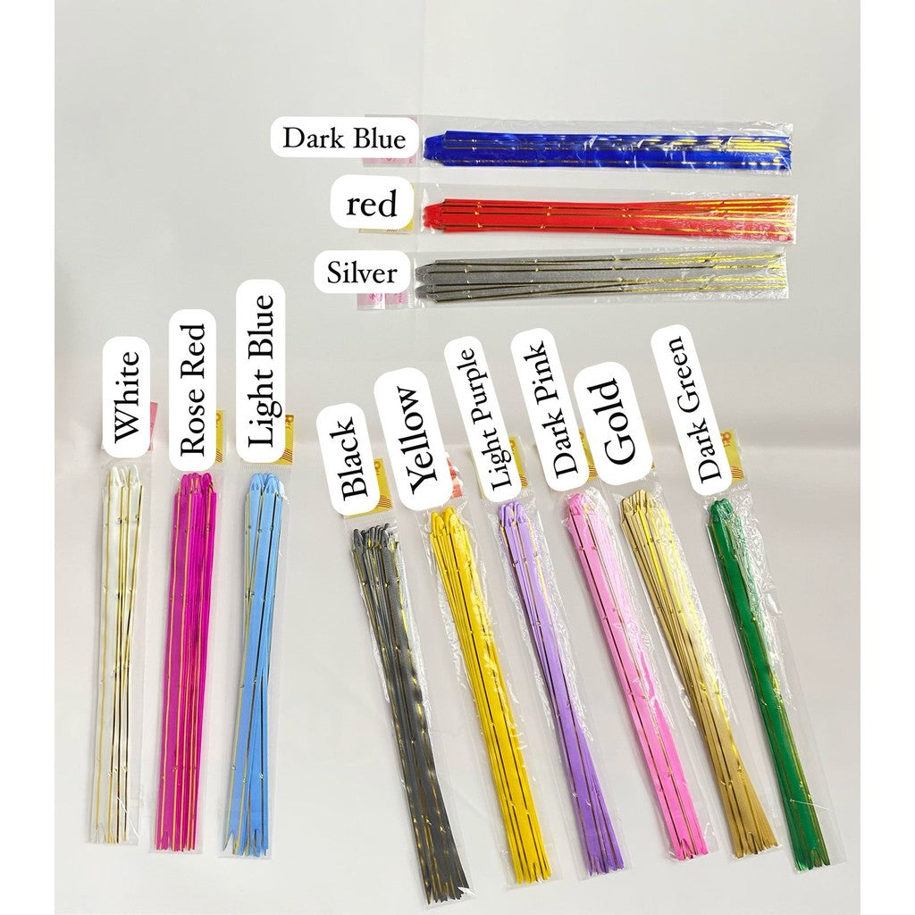 (1pack) Pita Tarik Motif / Pita Serut Motif Garis Lis Emas isi 10pcs Dekorasi