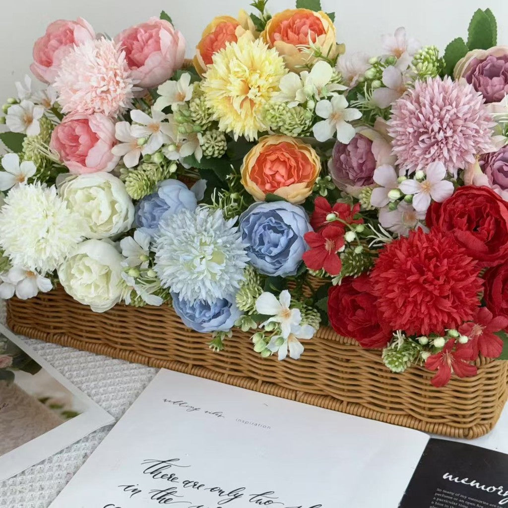 Bouquet bunga BKT 1022 MIXY 6Cbg Bunga MIX PEONY DAN HYDRA Artifisial Dekorasi Hiasan Seserahan Buket Palsu
